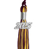 Maroon/Gold Mixed Color Graduation Tassel with Silver Bling Charm by Wholesale Grad Supply