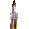 Maroon/Gold Mixed Color Graduation Tassel with Silver Bling Charm by Wholesale Grad Supply