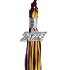 Maroon/Gold Mixed Color Graduation Tassel with Silver Bling Charm by Wholesale Grad Supply