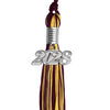 Maroon/Gold Mixed Color Graduation Tassel with Silver Bling Charm by Wholesale Grad Supply