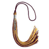 Maroon/Gold Mixed Color Graduation Tassel with Stacked Silver Date Drop by Wholesale Grad Supply