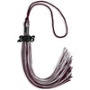 Maroon/Silver Mixed Color Graduation Tassel with Black Bling Charm by Wholesale Grad Supply