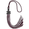 Maroon/Silver Mixed Color Graduation Tassel with Black Bling Charm by Wholesale Grad Supply