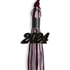 Maroon/Silver Mixed Color Graduation Tassel with Black Bling Charm by Wholesale Grad Supply