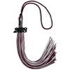 Maroon/Silver Mixed Color Graduation Tassel with Black Bling Charm by Wholesale Grad Supply