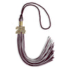 Maroon/Silver Mixed Color Graduation Tassel with Gold Bling Charm by Wholesale Grad Supply