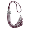 Maroon/Silver Mixed Color Graduation Tassel with Silver Bling Charm by Wholesale Grad Supply