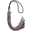 Maroon/Silver Mixed Color Graduation Tassel with Silver Bling Charm by Wholesale Grad Supply