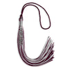 Maroon/Silver Mixed Color Graduation Tassel with Stacked Silver Date Drop by Wholesale Grad Supply