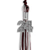 Maroon/Silver/White Mixed Color Graduation Tassel with Silver Bling Charm by Wholesale Grad Supply