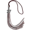 Maroon/Silver/White Mixed Color Graduation Tassel with Silver Bling Charm by Wholesale Grad Supply