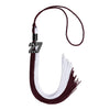 Maroon/White Graduation Tassel with Black Bling Charm by Wholesale Grad Supply