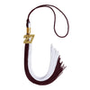 Maroon/White Graduation Tassel with Gold Bling Charm by Wholesale Grad Supply