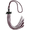 Maroon/White Mixed Color Graduation Tassel with Black Bling Charm by Wholesale Grad Supply