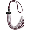 Maroon/White Mixed Color Graduation Tassel with Black Bling Charm by Wholesale Grad Supply
