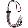 Maroon/White Mixed Color Graduation Tassel with Black Bling Charm by Wholesale Grad Supply