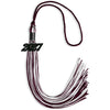 Maroon/White Mixed Color Graduation Tassel with Black Bling Charm by Wholesale Grad Supply