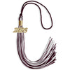Maroon/White Mixed Color Graduation Tassel with Gold Bling Charm by Wholesale Grad Supply