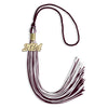 Maroon/White Mixed Color Graduation Tassel with Gold Bling Charm by Wholesale Grad Supply