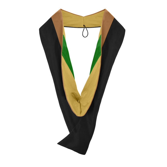 Masters Hood For Business, Accounting, Commerce, Industrial, Labor Relations - Drab/Antique Gold/Green by Wholesale Grad Supply