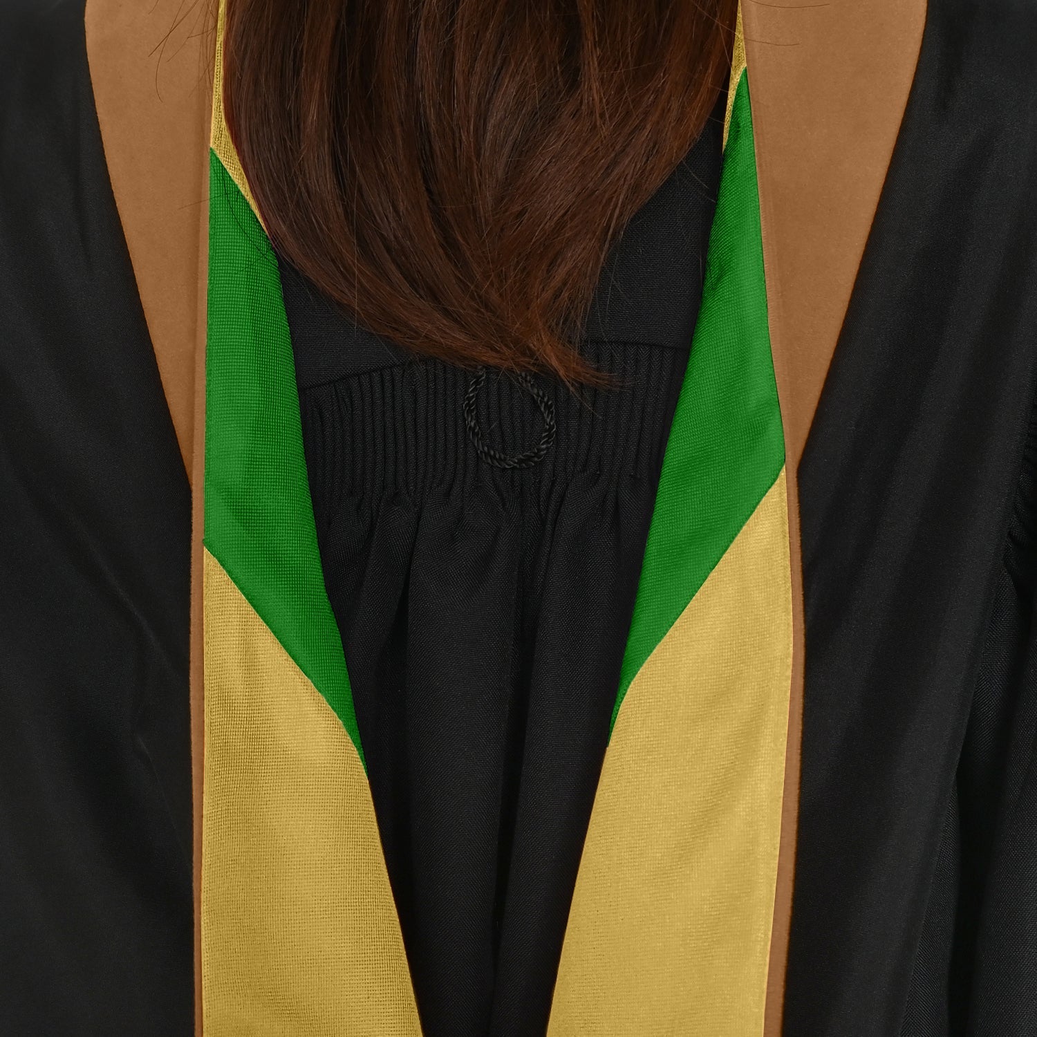 Masters Hood For Business, Accounting, Commerce, Industrial, Labor Relations - Drab/Antique Gold/Green by Wholesale Grad Supply