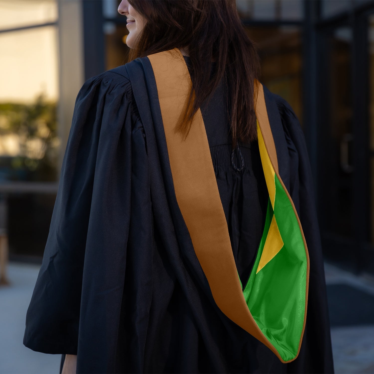 Masters Hood For Business, Accounting, Commerce, Industrial, Labor Relations - Drab/Green/Gold by Wholesale Grad Supply
