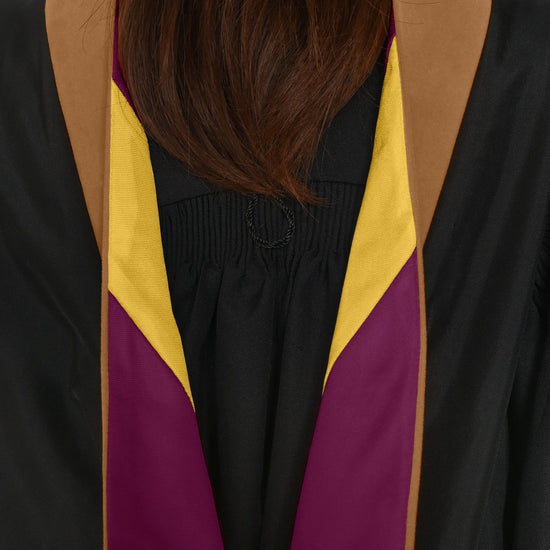 Masters Hood For Business, Accounting, Commerce, Industrial, Labor Relations - Drab/Maroon/Gold by Wholesale Grad Supply