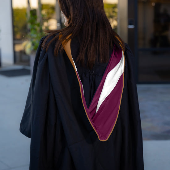 Masters Hood For Business, Accounting, Commerce, Industrial, Labor Relations - Drab/Maroon/White by Wholesale Grad Supply