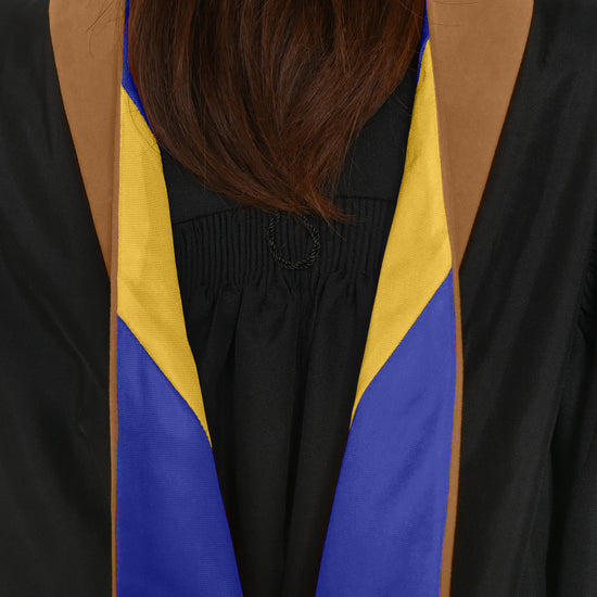 Masters Hood For Business, Accounting, Commerce, Industrial, Labor Relations - Drab/Navy Blue/Gold by Wholesale Grad Supply
