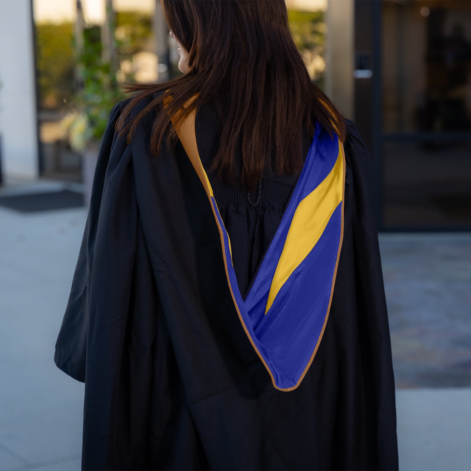 Masters Hood For Business, Accounting, Commerce, Industrial, Labor Relations - Drab/Navy Blue/Gold by Wholesale Grad Supply