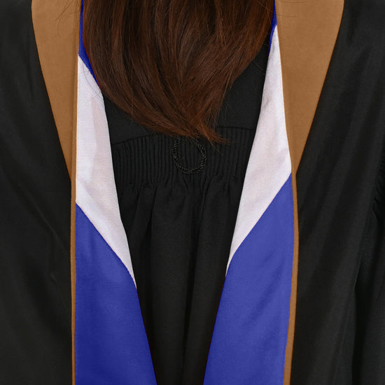 Masters Hood For Business, Accounting, Commerce, Industrial, Labor Relations - Drab/Navy Blue/White by Wholesale Grad Supply