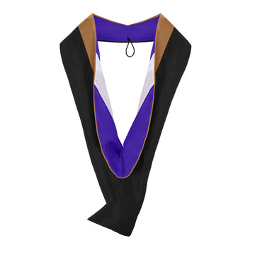 Masters Hood For Business, Accounting, Commerce, Industrial, Labor Relations - Drab/Purple/White by Wholesale Grad Supply