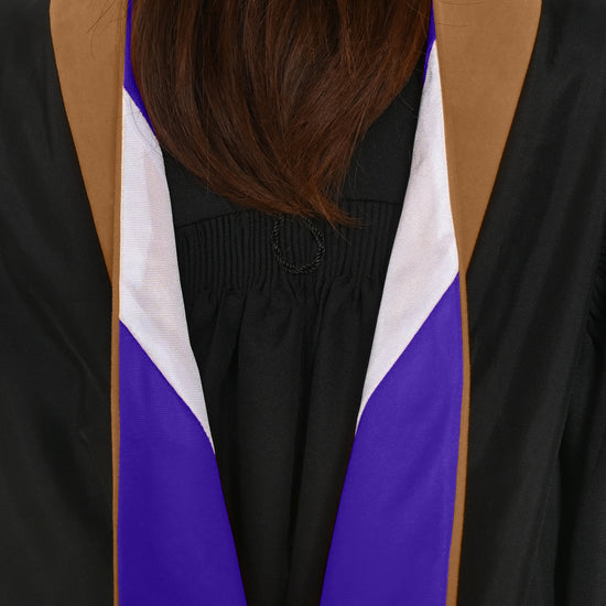 Masters Hood For Business, Accounting, Commerce, Industrial, Labor Relations - Drab/Purple/White by Wholesale Grad Supply