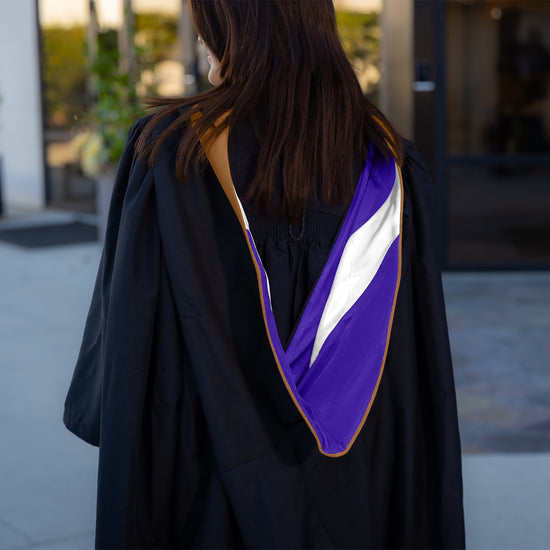 Masters Hood For Business, Accounting, Commerce, Industrial, Labor Relations - Drab/Purple/White by Wholesale Grad Supply