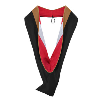 Masters Hood For Business, Accounting, Commerce, Industrial, Labor Relations - Drab/Red/Silver by Wholesale Grad Supply