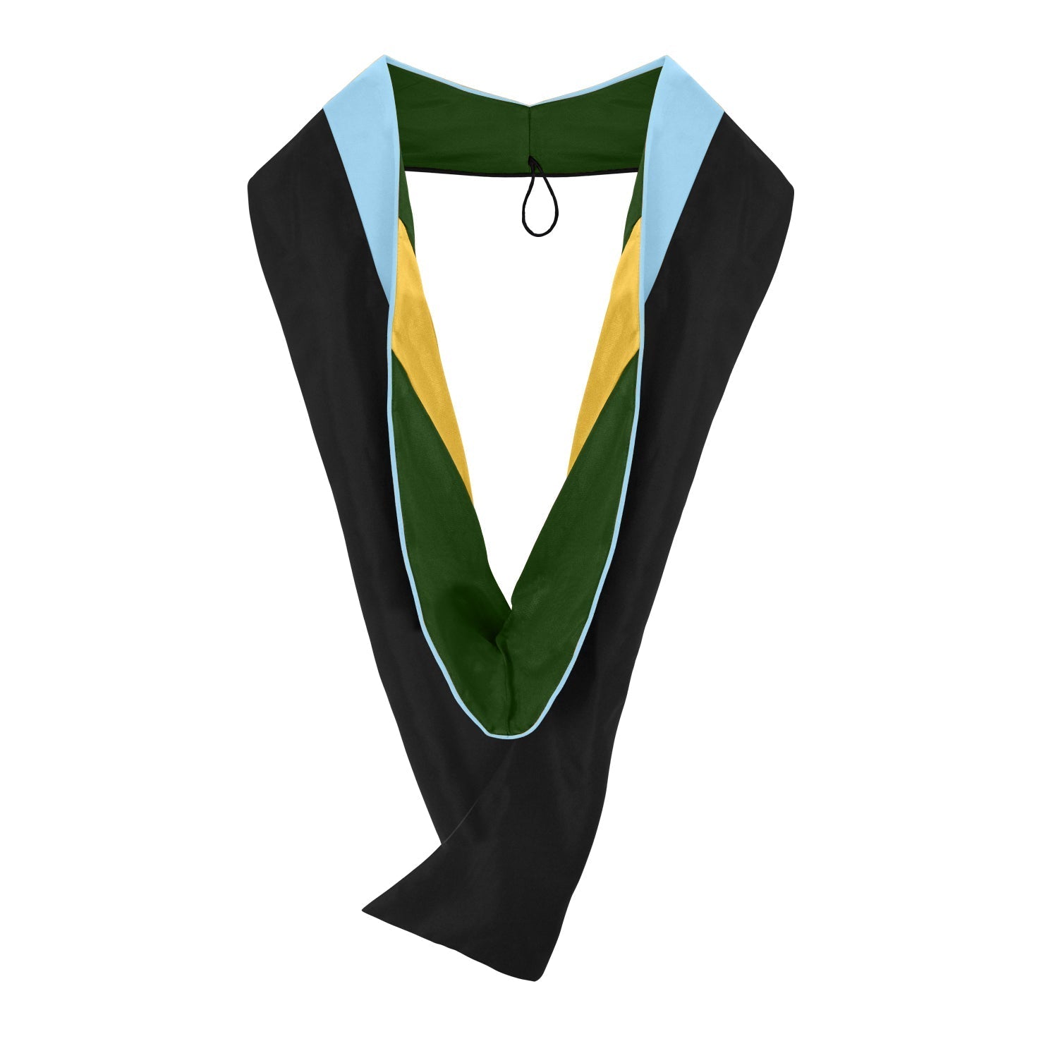 Masters Hood For Education, Counseling & Guidance, Arts in Education - Light Blue/Forest Green/Gold by Wholesale Grad Supply