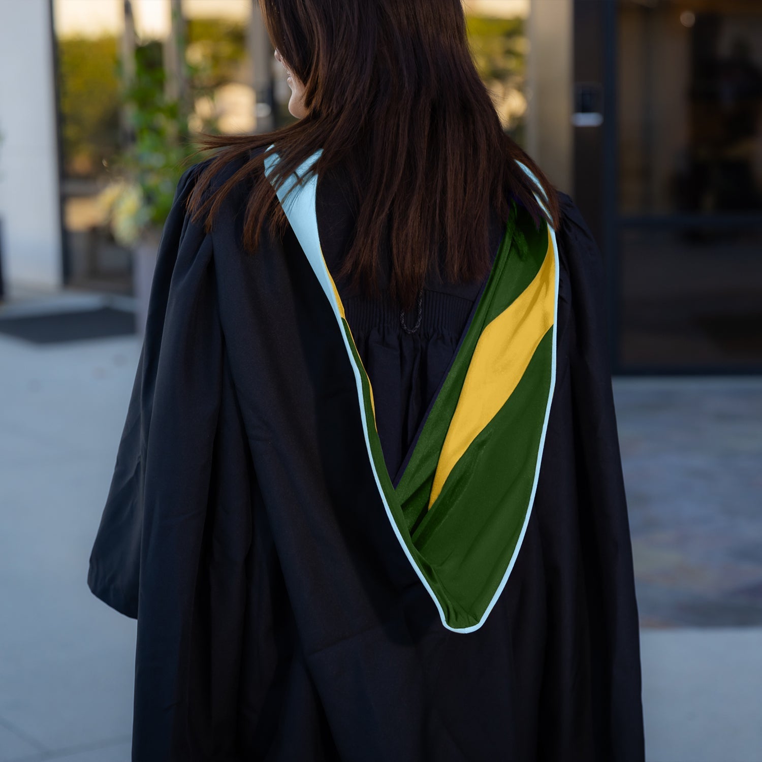 Masters Hood For Education, Counseling & Guidance, Arts in Education - Light Blue/Forest Green/Gold by Wholesale Grad Supply