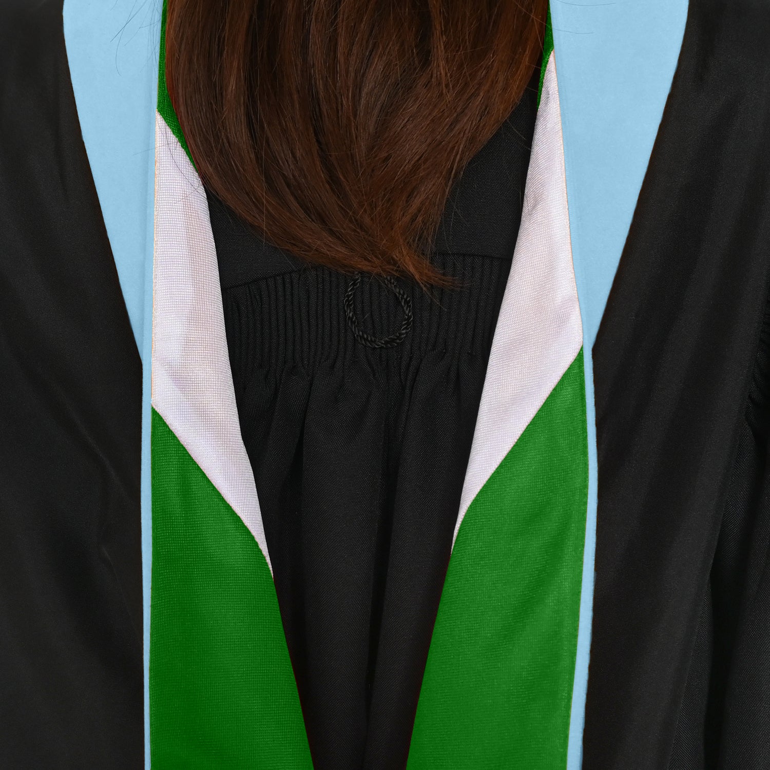 Masters Hood For Education, Counseling & Guidance, Arts in Education - Light Blue/Green/White by Wholesale Grad Supply