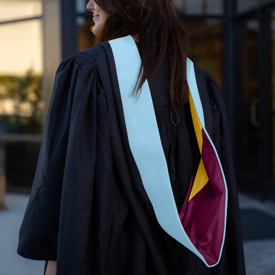Masters Hood For Education, Counseling & Guidance, Arts in Education - Light Blue/Maroon/Gold by Wholesale Grad Supply