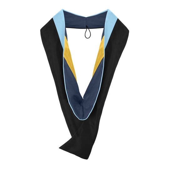 Masters Hood For Education, Counseling & Guidance, Arts in Education - Light Blue/Navy Blue/Gold by Wholesale Grad Supply