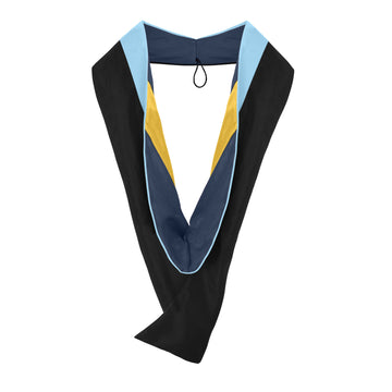 Masters Hood For Education, Counseling & Guidance, Arts in Education - Light Blue/Navy Blue/Gold by Wholesale Grad Supply
