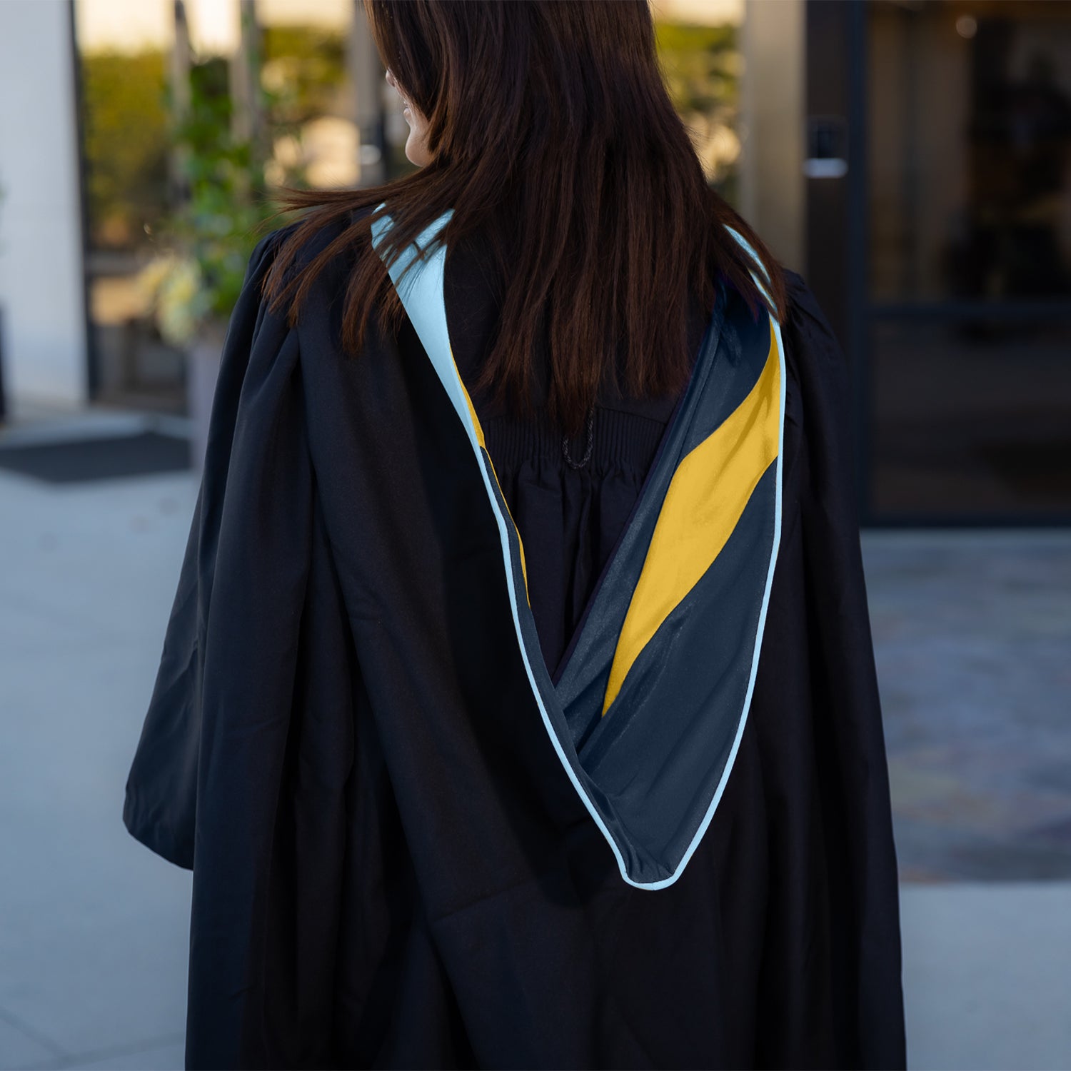 Masters Hood For Education, Counseling & Guidance, Arts in Education - Light Blue/Navy Blue/Gold by Wholesale Grad Supply
