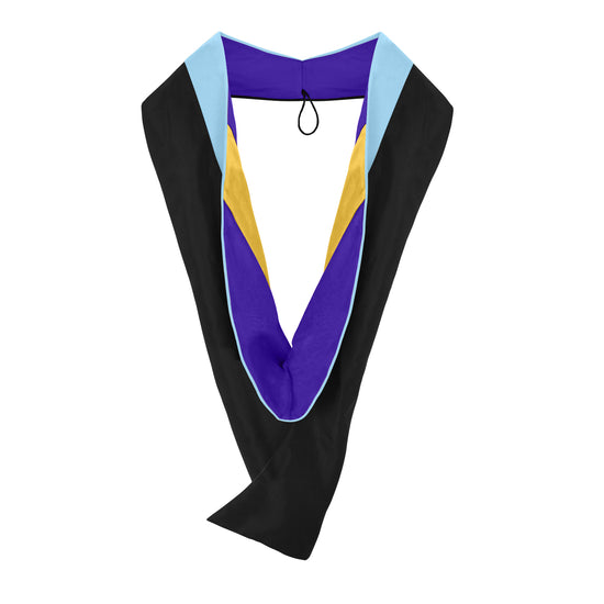 Masters Hood For Education, Counseling & Guidance, Arts in Education - Light Blue/Purple/Gold by Wholesale Grad Supply