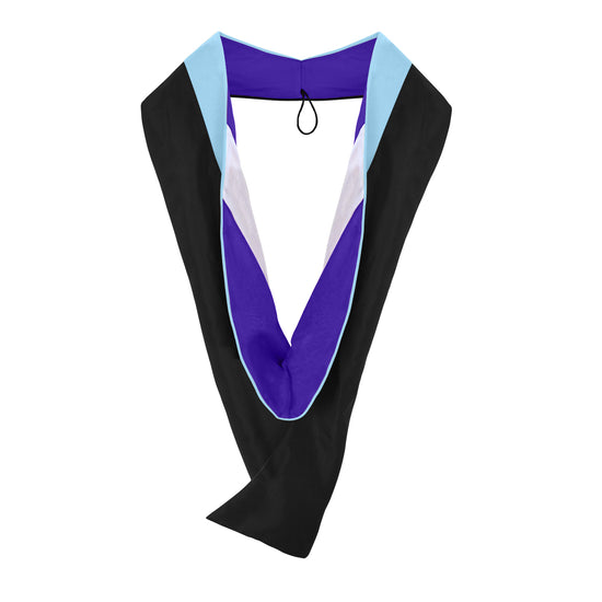 Masters Hood For Education, Counseling & Guidance, Arts in Education - Light Blue/Purple/White by Wholesale Grad Supply