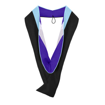 Masters Hood For Education, Counseling & Guidance, Arts in Education - Light Blue/Purple/White by Wholesale Grad Supply