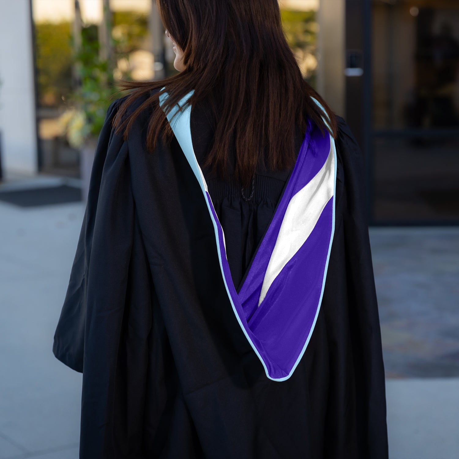 Masters Hood For Education, Counseling & Guidance, Arts in Education - Light Blue/Purple/White by Wholesale Grad Supply
