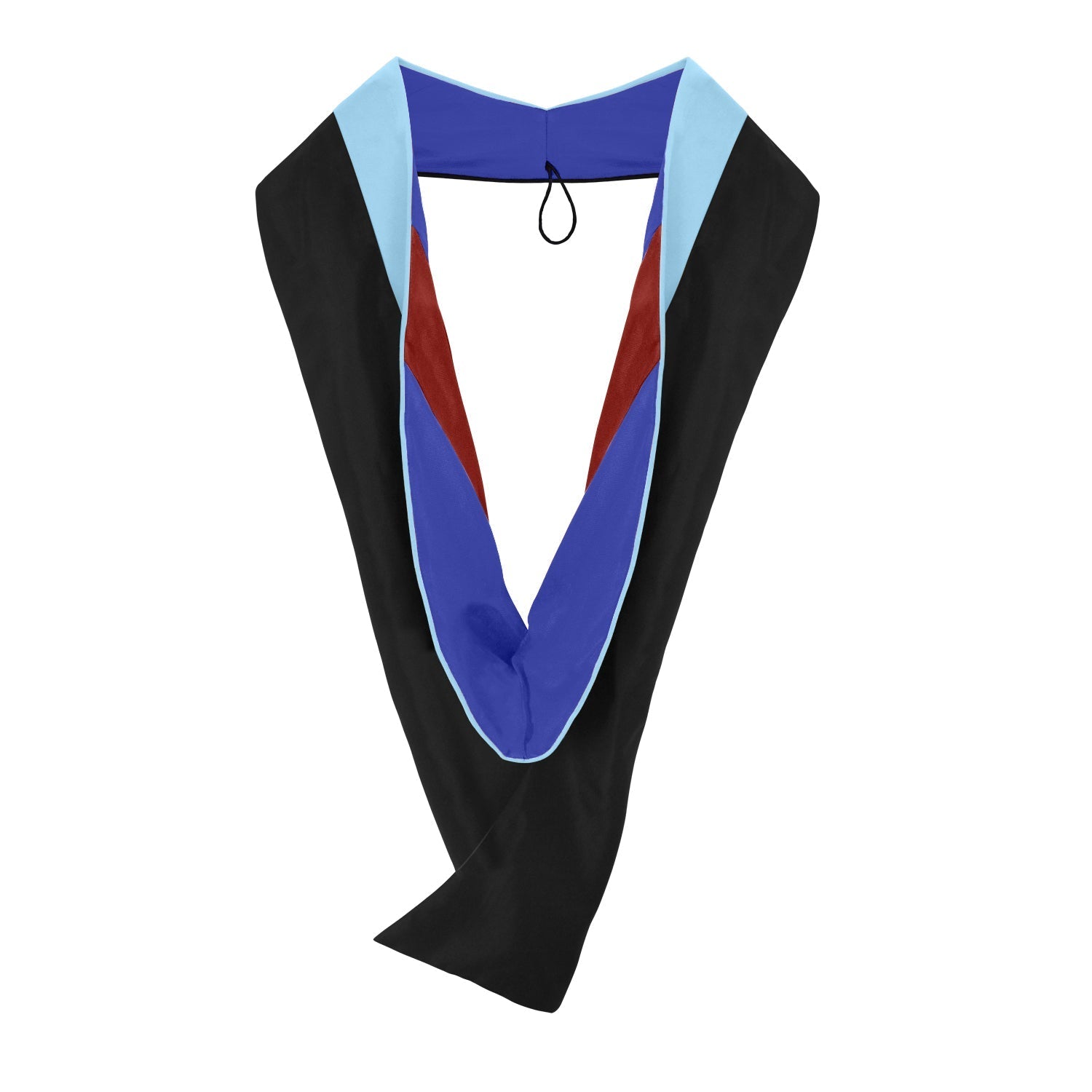 Masters Hood For Education, Counseling & Guidance, Arts in Education - Light Blue/Royal Blue/Cardinal by Wholesale Grad Supply