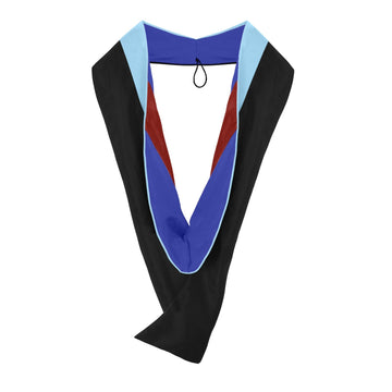 Masters Hood For Education, Counseling & Guidance, Arts in Education - Light Blue/Royal Blue/Cardinal by Wholesale Grad Supply
