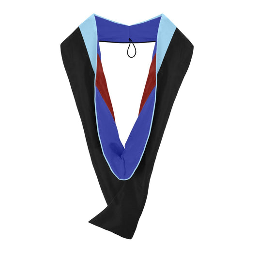 Masters Hood For Education, Counseling & Guidance, Arts in Education - Light Blue/Royal Blue/Cardinal by Wholesale Grad Supply
