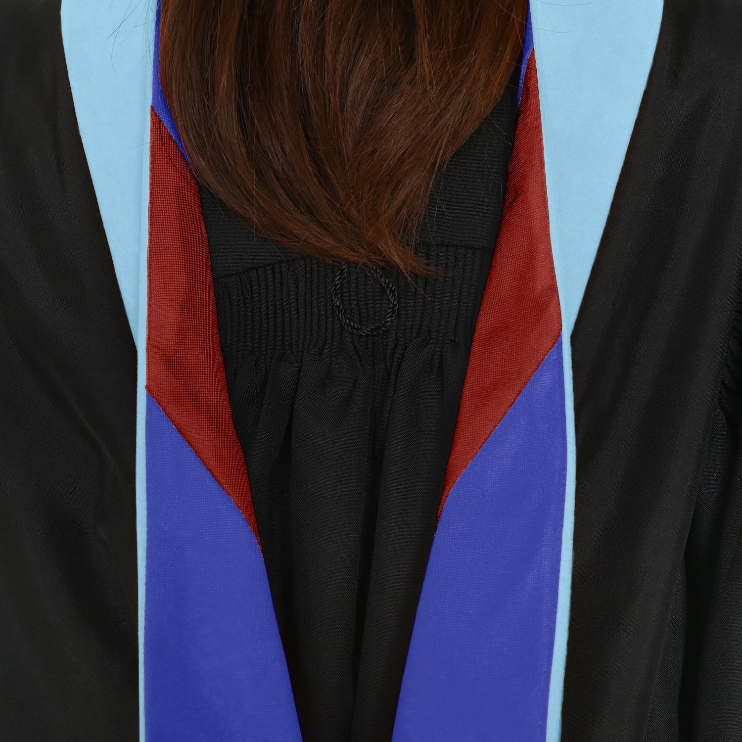 Masters Hood For Education, Counseling & Guidance, Arts in Education - Light Blue/Royal Blue/Cardinal by Wholesale Grad Supply